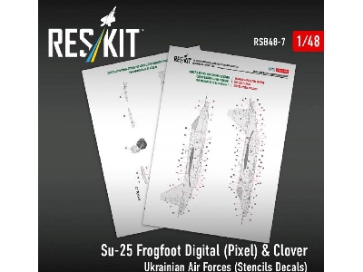 Su-25 Frogfoot - Digital (Pixel) & Clover Ukrainian Air Forces (Stencils Decals) - zdjęcie 1