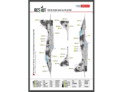 Mig-29 9-13 - (White 57) Digital (Pixel) Ukrainian Air Forces (Main Decals With Stencils & Masks For Painting / 4 Pcs) - zdjęci