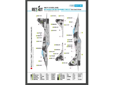 Mig-29 Fulcrum 9-13 - (White 57) Digital (Pixel) Ukrainian Air Forces For Gwh Kits (Main Decals With Stencils & Masks For Painti