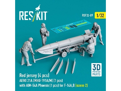 Modern Red Jersey (4 Figures) - Aero 21a (Mhu-191a/M) (1 Piece) With Aim-54 A Phoenix (1 Piece) For F-14 A/B - Scene 2 (3d-print
