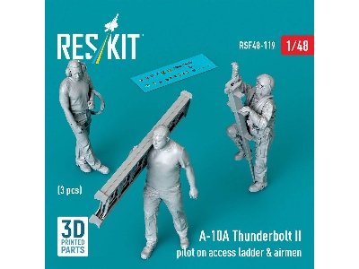 Fairchild A-10 A Thunderbolt Ii Pilot On Access Ladder & Airmen (3 Figures / 3d-printed) - zdjęcie 1