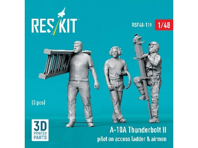 Fairchild A-10 A Thunderbolt Ii Pilot On Access Ladder & Airmen (3 Figures / 3d-printed) - zdjęcie 2