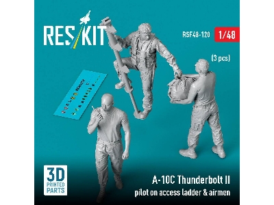 Fairchild A-10 C Thunderbolt Ii Pilot On Access Ladder & Airmen (3 Figures / 3d-printed) - zdjęcie 1
