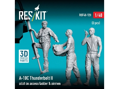 Fairchild A-10 C Thunderbolt Ii Pilot On Access Ladder & Airmen (3 Figures / 3d-printed) - zdjęcie 2