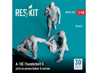 Fairchild A-10 C Thunderbolt Ii Pilot On Access Ladder & Airmen (3 Figures / 3d-printed) - zdjęcie 3