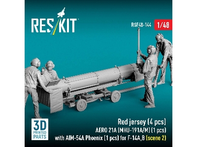 Modern Red Jersey (4 Figures) - Aero 21a (Mhu-191a/M) (1 Piece) With Aim-54 A Phoenix (1 Piece) For F-14 A/B - Scene 2 (3d-print