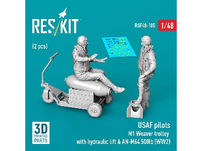 Usaf Ww2 Pilots (2 Pcs) & M1 Weaver Trolley With Hydraulic Lift & An-m64 500lb (3d-printed) - zdjęcie 1