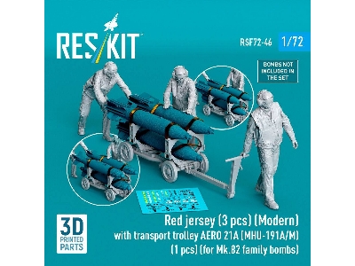 Modern Red Jersey (3 Figures) With Transport Trolley Aero 21a (Mhu-191a/M) (1 Piece) (For Mk.82 Family Bombs / 3d Printed) - zdj