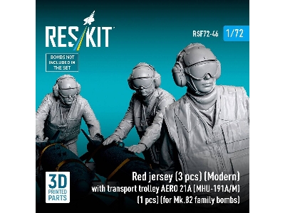Modern Red Jersey (3 Figures) With Transport Trolley Aero 21a (Mhu-191a/M) (1 Piece) (For Mk.82 Family Bombs / 3d Printed) - zdj