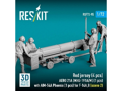 Modern Red Jersey (4 Figures) - Aero 21a (Mhu-191a/M) (1 Piece) With Aim-54 A Phoenix (1 Piece) For F-14 A/B - Scene 2 (3d-print