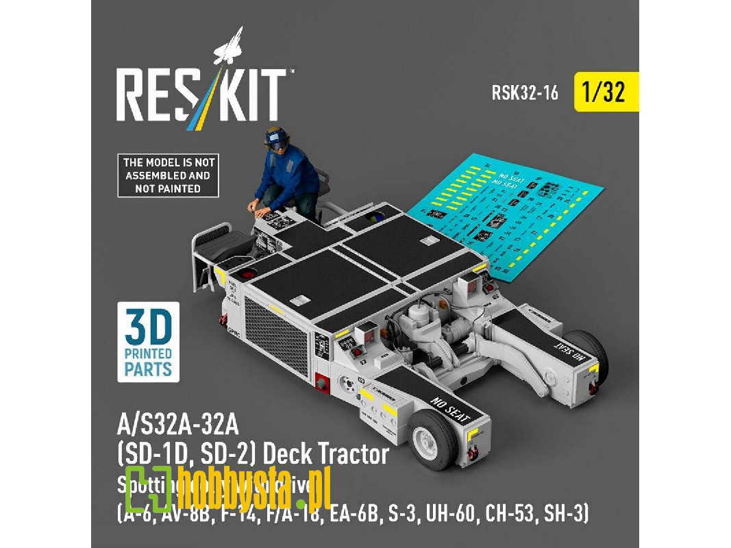 A/S32a-32a (Sd-1d, Sd-2) Deck Tractor Spotting Dolly With Driver For A-6, Av-8b, F-14, F/A-18, Ea-6b, S-3, Uh-60, Ch-53, Sh-3 (3