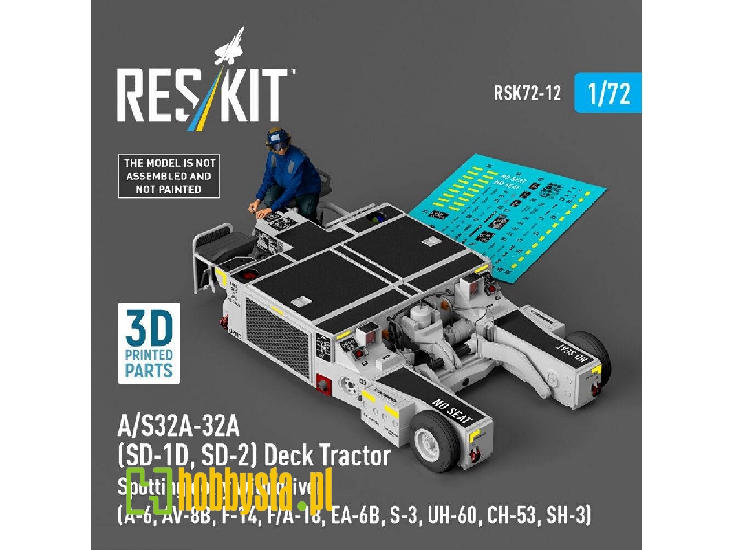 A/S32a-32a (Sd-1d, Sd-2) Deck Tractor Spotting Dolly With Driver For A-6, Av-8b, F-14, F/A-18, Ea-6b, S-3, Uh-60, Ch-53, Sh-3 (3