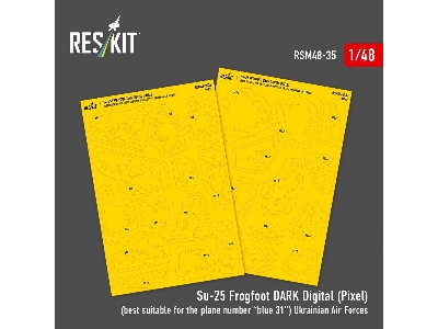 Sukhoi Su-25 Frogfoot - Dark Digital (Pixel) Ukrainian Air Forces (Pre-cut Painting Masks ) - zdjęcie 1