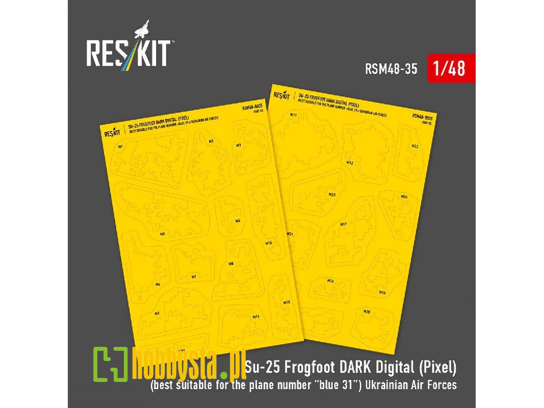 Sukhoi Su-25 Frogfoot - Dark Digital (Pixel) Ukrainian Air Forces (Pre-cut Painting Masks ) - zdjęcie 1
