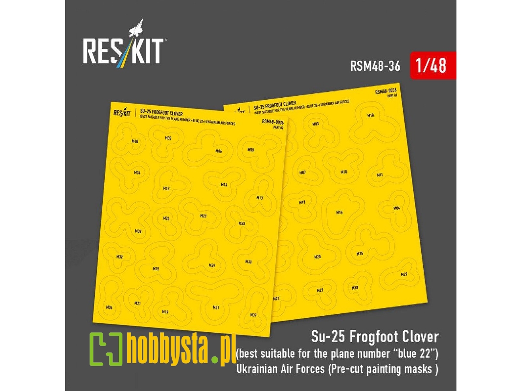 Sukhoi Su-25 Frogfoot - Clover Ukrainian Air Forces (Pre-cut Painting Masks ) - zdjęcie 1