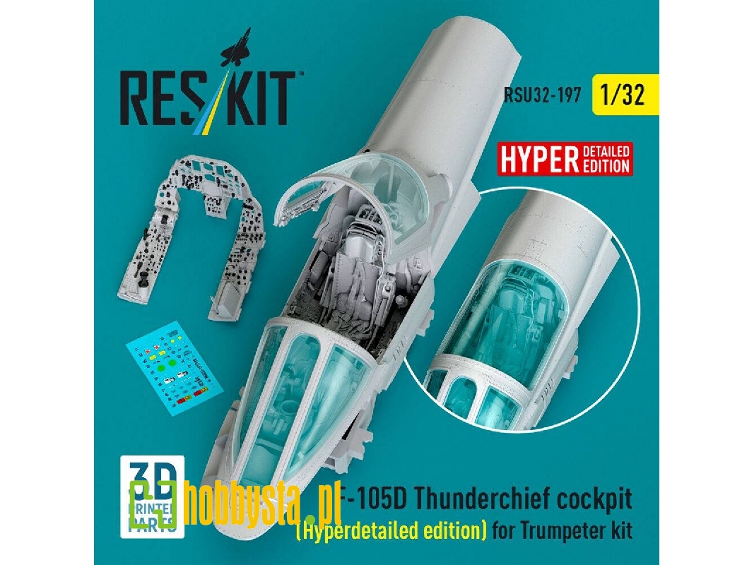 Republic F-105 D Thunderchief - Cockpit Hyperdetailed Edition (For Trumpeter Kits / 3d-printed) - zdjęcie 1
