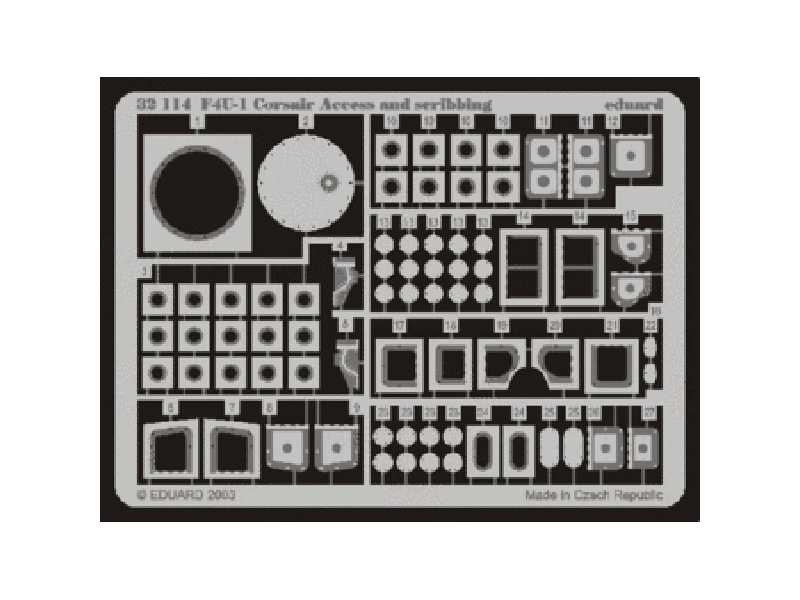  F4U-1 access and scribbing templates 1/32 - Trumpeter - blaszki - zdjęcie 1