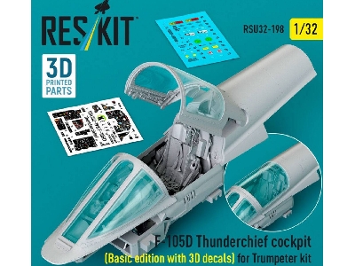 Republic F-105 D Thunderchief - Cockpit Basic Edition With 3d-decals (For Trumpeter Kits / 3d-printed) - zdjęcie 1