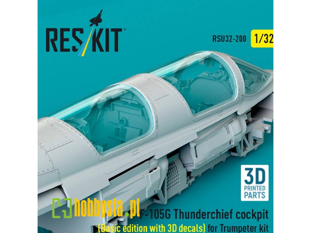 Republic F-105 G Thunderchief - Cockpit Basic Edition With 3d-decals (For Trumpeter Kits / 3d-printed) - zdjęcie 1