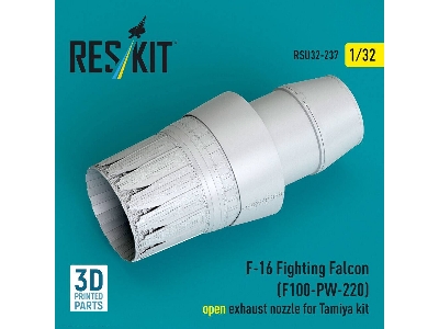 Lockheed Martin F-16 Fighting Falcon - F100-pw-220 Open Exhaust Nozzle (For Tamiya Kits / 3d-printed) - zdjęcie 1