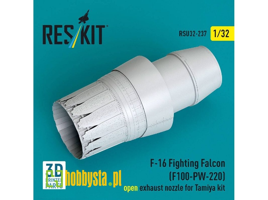 Lockheed Martin F-16 Fighting Falcon - F100-pw-220 Open Exhaust Nozzle (For Tamiya Kits / 3d-printed) - zdjęcie 1