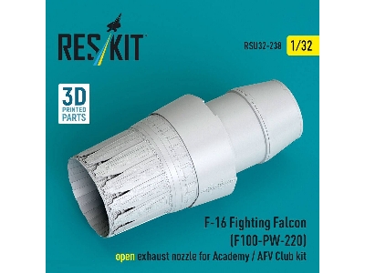 Lockheed Martin F-16 Fighting Falcon - F100-pw-220 Open Exhaust Nozzle (For Academy & Afv Club  Kits / 3d-printed) - zdjęcie 1
