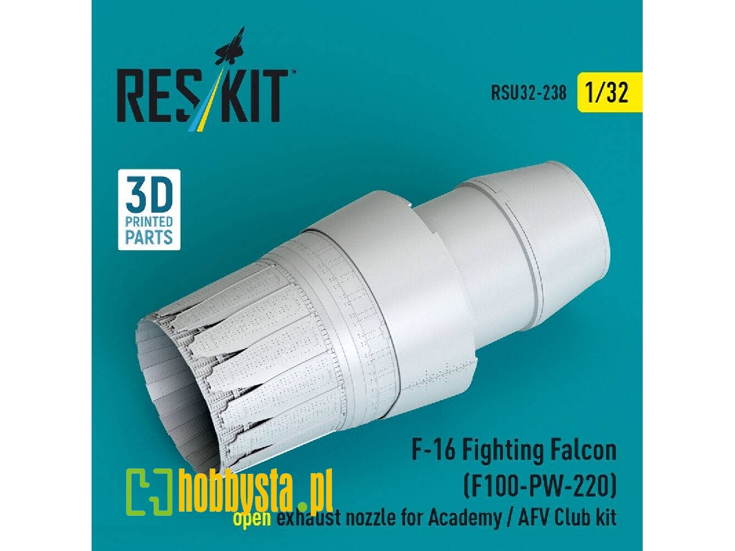 Lockheed Martin F-16 Fighting Falcon - F100-pw-220 Open Exhaust Nozzle (For Academy & Afv Club  Kits / 3d-printed) - zdjęcie 1