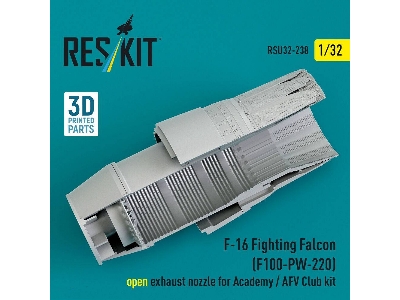 Lockheed Martin F-16 Fighting Falcon - F100-pw-220 Open Exhaust Nozzle (For Academy & Afv Club  Kits / 3d-printed) - zdjęcie 2