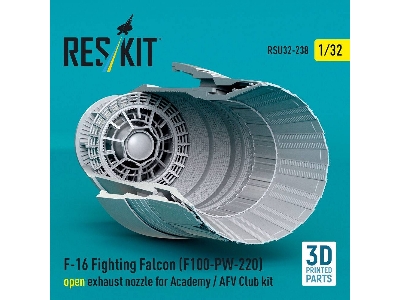 Lockheed Martin F-16 Fighting Falcon - F100-pw-220 Open Exhaust Nozzle (For Academy & Afv Club  Kits / 3d-printed) - zdjęcie 3