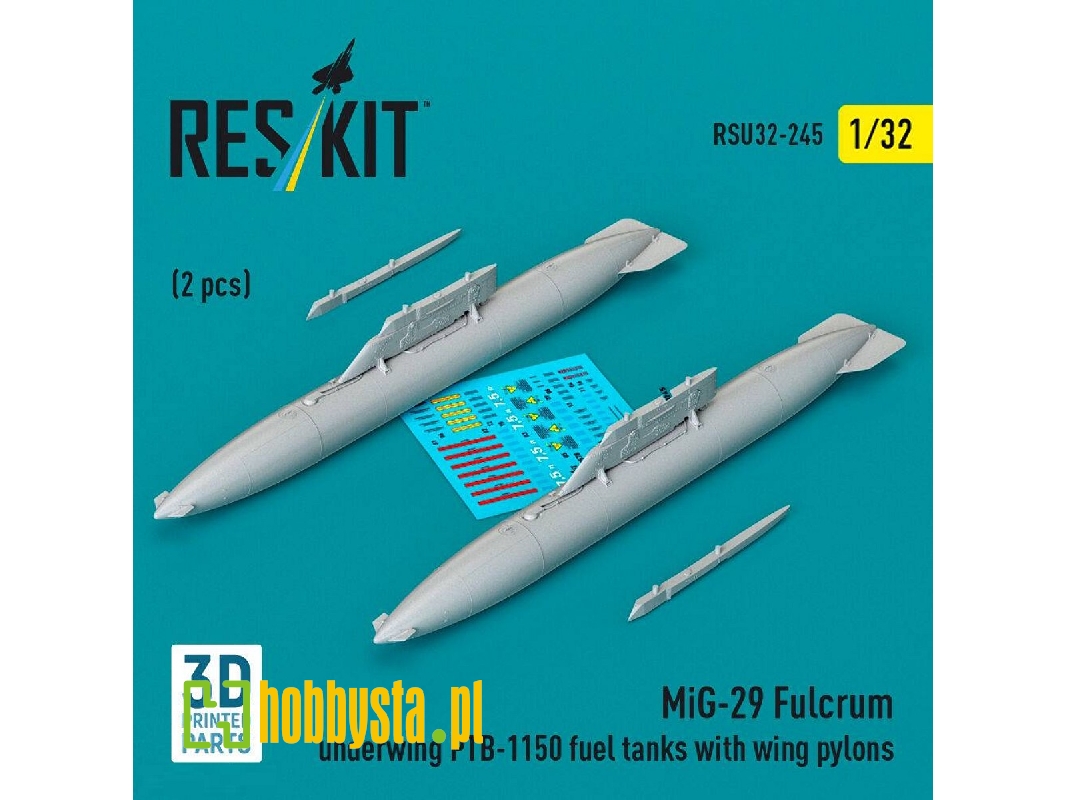 Mig-29 Fulcrum - Ptb-1150 Underwing Fuel Tanks With Pylons (2 Pcs / 3d-printed) - zdjęcie 1
