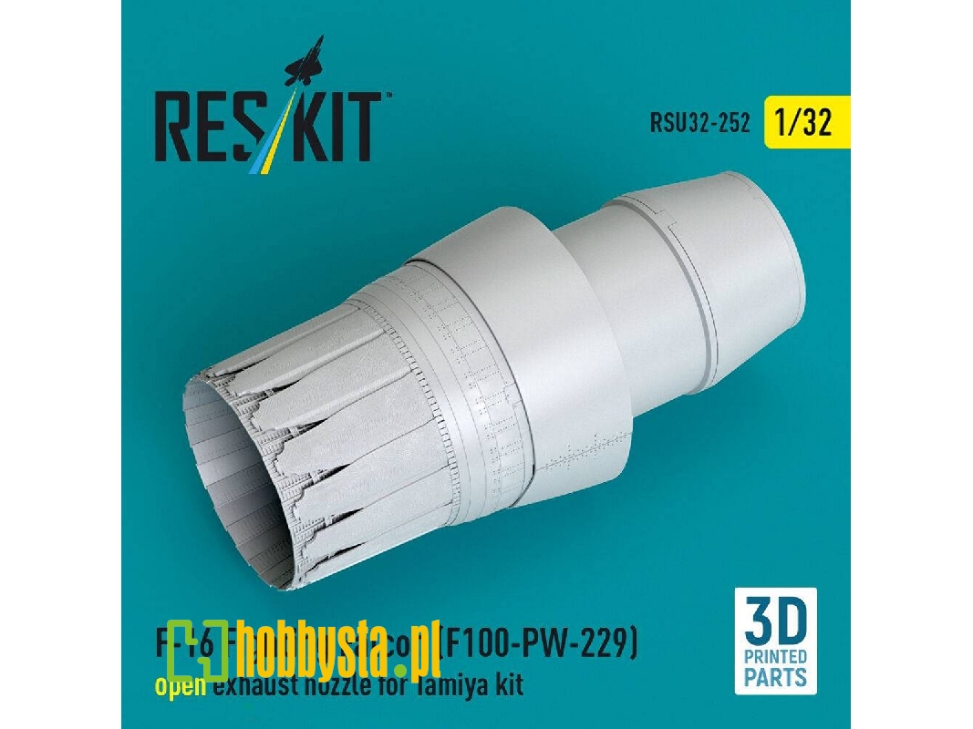 Lockheed Martin F-16 Fighting Falcon - F100-pw-229 Open Exhaust Nozzle (For Tamiya Kits / 3d-printed) - zdjęcie 1