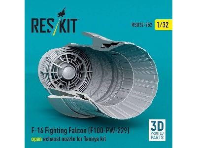 Lockheed Martin F-16 Fighting Falcon - F100-pw-229 Open Exhaust Nozzle (For Tamiya Kits / 3d-printed) - zdjęcie 3