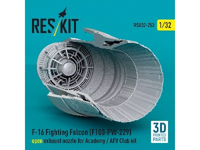 Lockheed Martin F-16 Fighting Falcon - F100-pw-229 Open Exhaust Nozzle (For Academy And Afv Club Kits / 3d-printed) - zdjęcie 2