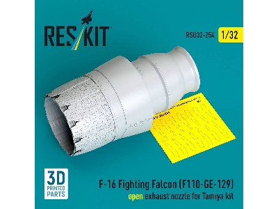 Lockheed Martin F-16 Fighting Falcon - F110-ge-129 Open Exhaust Nozzle (For Tamiya Kits / 3d-printed) - zdjęcie 1