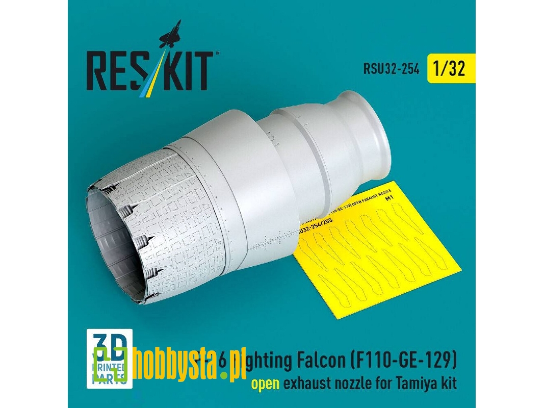 Lockheed Martin F-16 Fighting Falcon - F110-ge-129 Open Exhaust Nozzle (For Tamiya Kits / 3d-printed) - zdjęcie 1