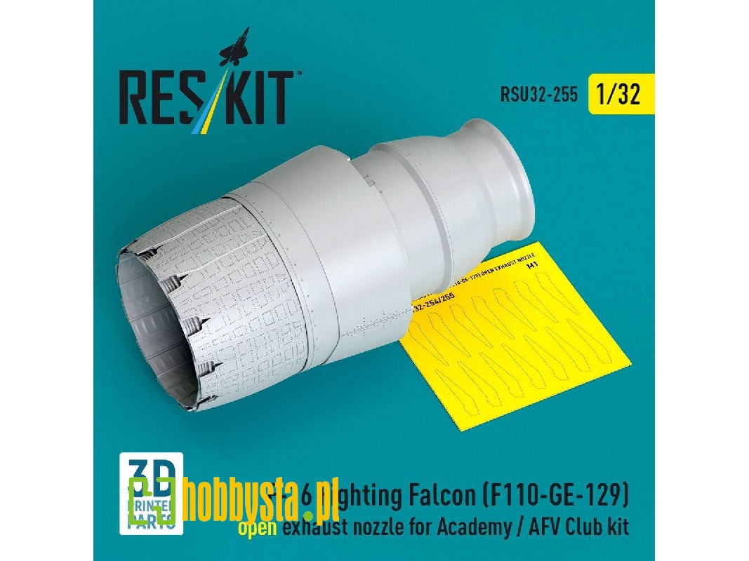 Lockheed Martin F-16 Fighting Falcon - F110-ge-129 Open Exhaust Nozzle (For Academy And Afv Club Kits / 3d-printed) - zdjęcie 1