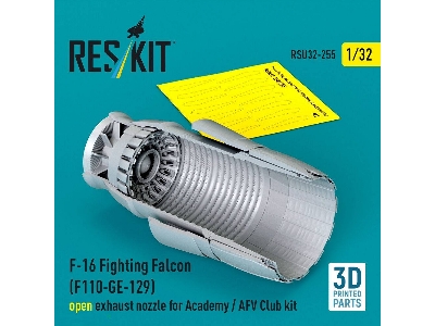 Lockheed Martin F-16 Fighting Falcon - F110-ge-129 Open Exhaust Nozzle (For Academy And Afv Club Kits / 3d-printed) - zdjęcie 2