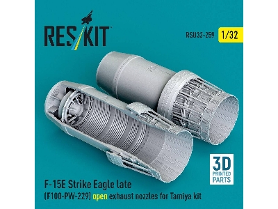 Boeing F-15 E Strike Eagle Late - F100-pw-229 Open Exhaust Nozzles (For Tamiya Kits / 3d-printed) - zdjęcie 1