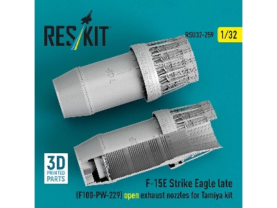 Boeing F-15 E Strike Eagle Late - F100-pw-229 Open Exhaust Nozzles (For Tamiya Kits / 3d-printed) - zdjęcie 2