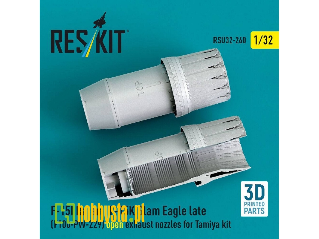 F-15i Ra'am And F-15 K Slam Eagle Late - F100-pw-229 Open Exhaust Nozzles (For Tamiya Kits / 3d-printed) - zdjęcie 1