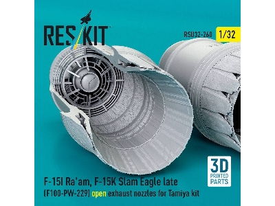 F-15i Ra'am And F-15 K Slam Eagle Late - F100-pw-229 Open Exhaust Nozzles (For Tamiya Kits / 3d-printed) - zdjęcie 2