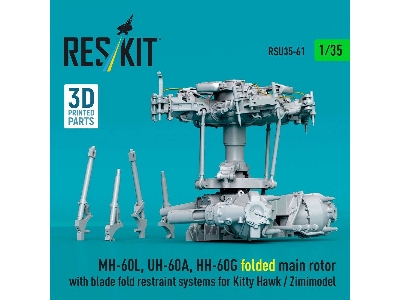 Sikorsky Mh-60l / Uh-60a And Hh-60g - Folded Main Rotor With Blade Fold Restraint Systems (For Kitty Hawk And Zimimodel / 3d-pri