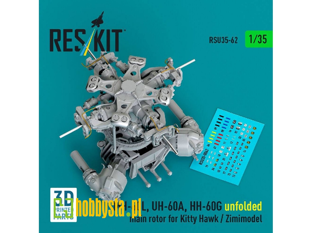 Sikorsky Mh-60l / Uh-60a And Hh-60g - Unfolded Main Rotor (For Kitty Hawk And Zimimodel / 3d-printed) - zdjęcie 1