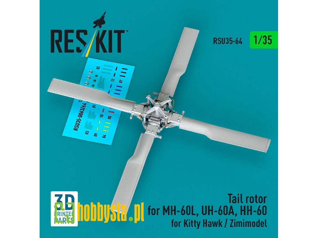 Sikorsky Sh-60b / Sh-60f / Hh-60h / Mh-60r And Mh-60s - Tail Rotor (For Kitty Hawk And Zimimodel / 3d-printed) - zdjęcie 1
