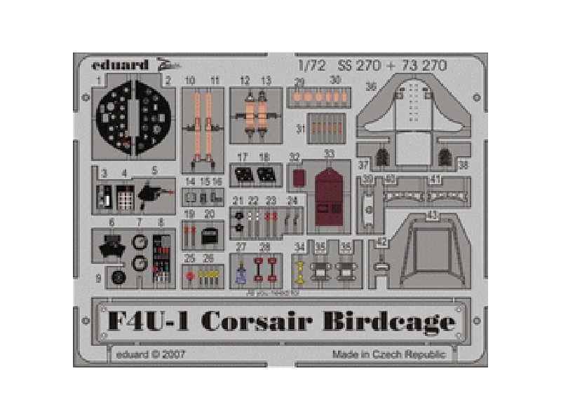 F4U-1 Birdcage 1/72 - Tamiya - blaszki - zdjęcie 1 F4U-1 Birdcage 1/72 - Tamiya - blaszki - zdjęcie 1