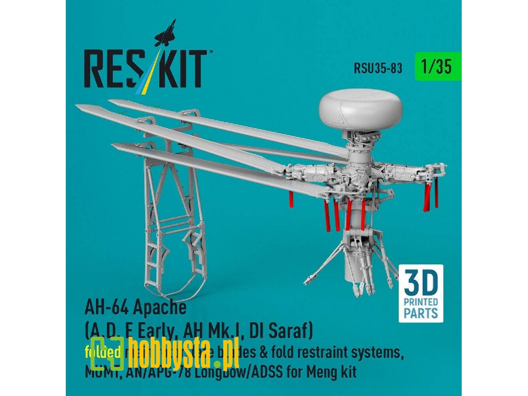 Ah-64 Apache (A,d, E Early, Ah Mk.I, Di Saraf) - Folded Main Rotor, Late Blades & Fold Restraint Systems, Mumt, An/Apg-78 Longbo