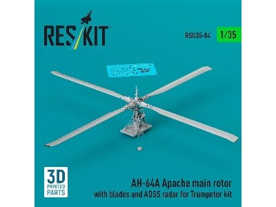 Ah-64 A Apache - Main Rotor With Blades And Adss Radar (For Trumpeter Kits / 3d-printed) - zdjęcie 1