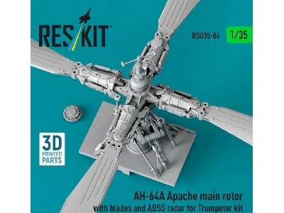 Ah-64 A Apache - Main Rotor With Blades And Adss Radar (For Trumpeter Kits / 3d-printed) - zdjęcie 2
