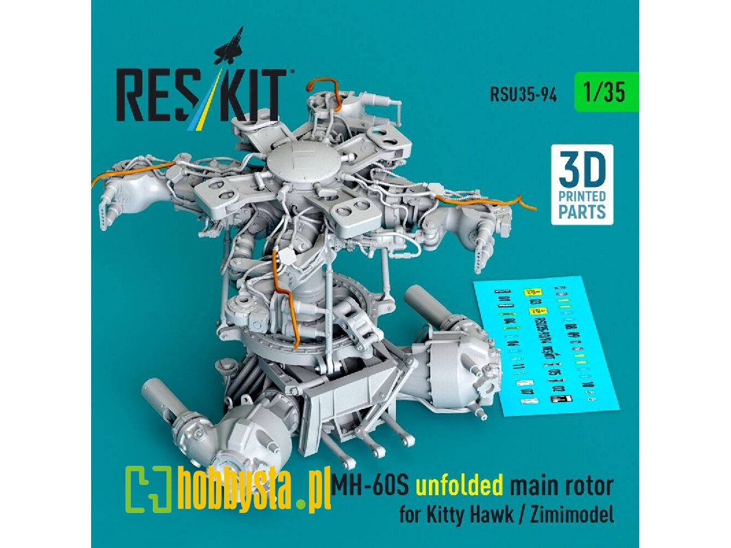 Sikorsky Mh-60s - Unfolded Main Rotor (For Kitty Hawk And Zimimodel / 3d-printed) - zdjęcie 1