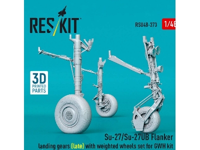 Sukhoi Su-27/Su-27ub Flanker - Landing Gears (Late) With Weighted Wheels Set (For Gwh Kits / 3d-printed) - zdjęcie 1